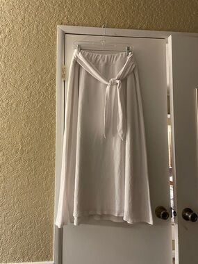 Cato White Maxi A-Line Skirt with Tie Front